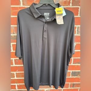 NWT The Mier Polo Mens Black Short Sleeve Quick Dry UV Protection 3XL Golf Shirt